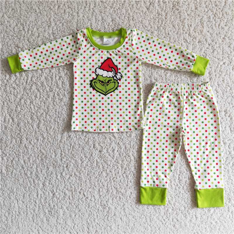 6 B1-22 Boys Color Polka Dots Pajama Set