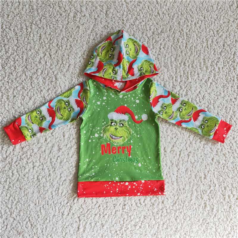 6 A19-19 Merry Christmas Green Long Sleeve Hoodie D 1025
