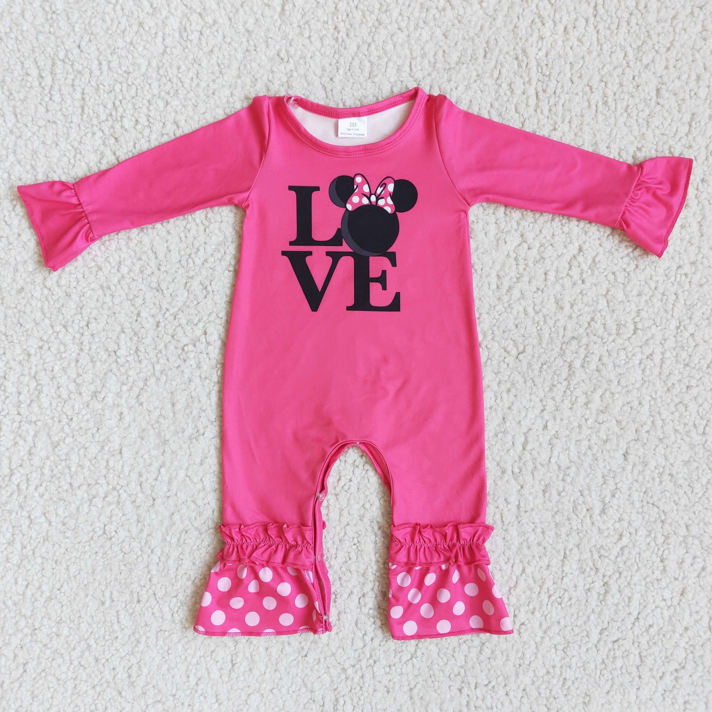 6 B8-35 LOVE Valentine's Day Rose Long Sleeve Bodysuit