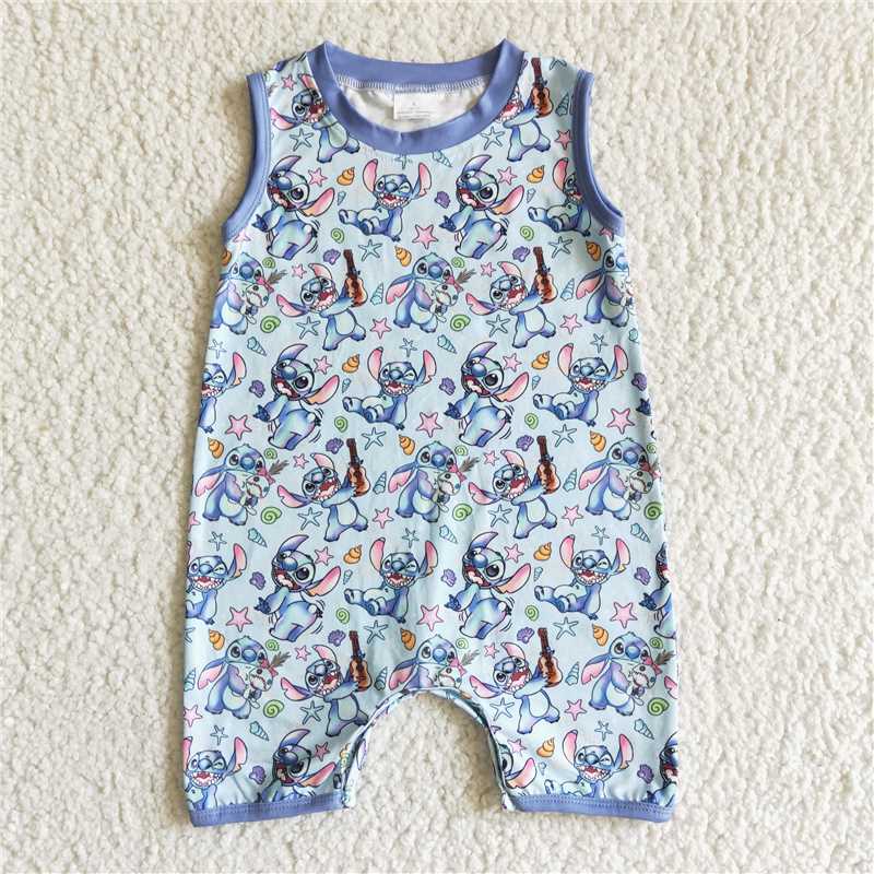 SR0009 Blue Short Sleeve Bodysuit