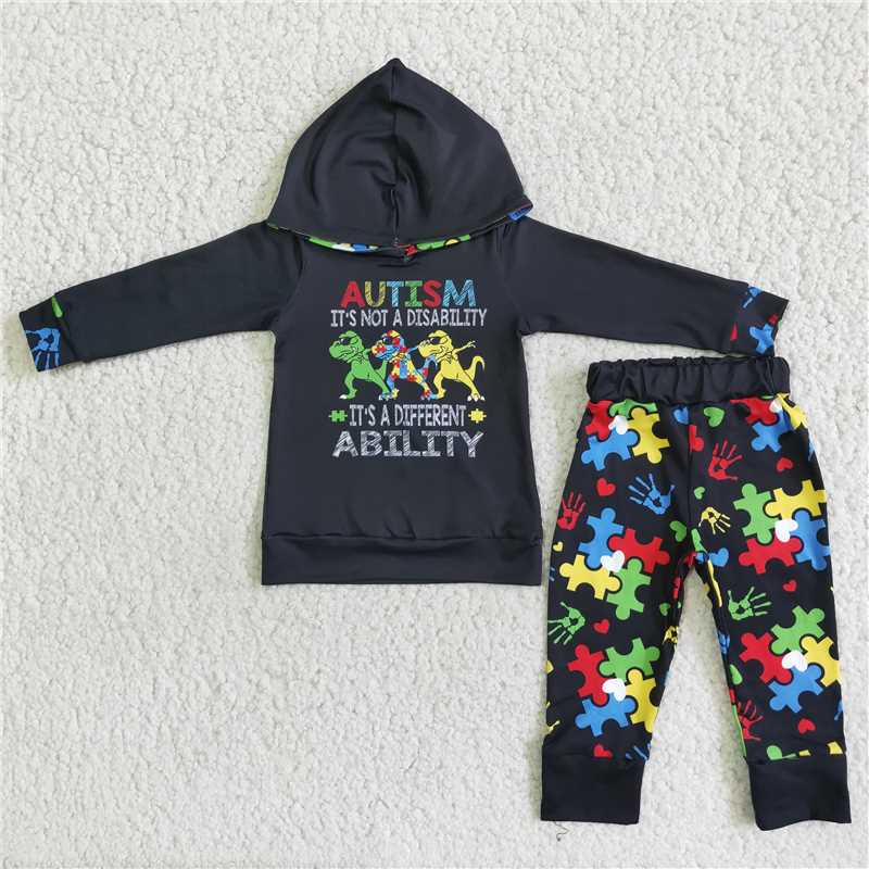 6 B11-5 Boys Hooded Long Sleeve Pants Set