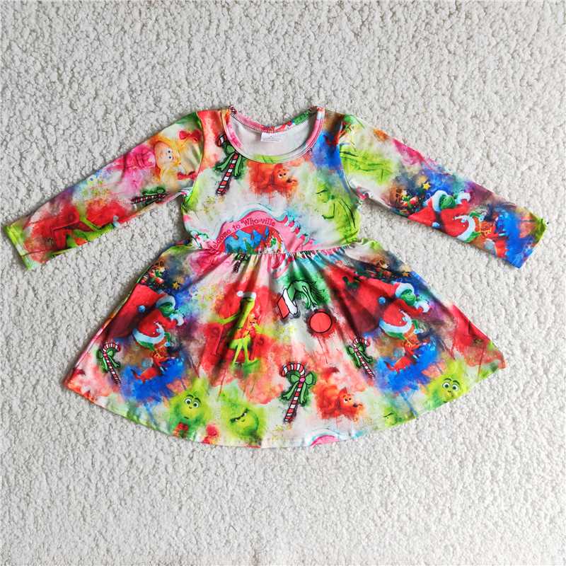 6 A15-3 Christmas long sleeve dress D 1021