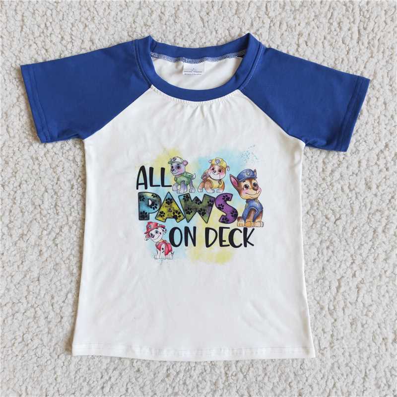 D6-2 blue short sleeve T-shirt