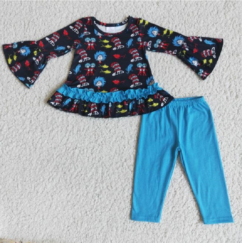 6 A10-16 Long Sleeve Top Blue Pants