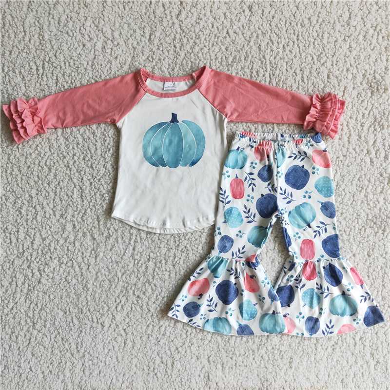 6 A14-1 Baby girls Long Sleeve Lace Pumpkin Set