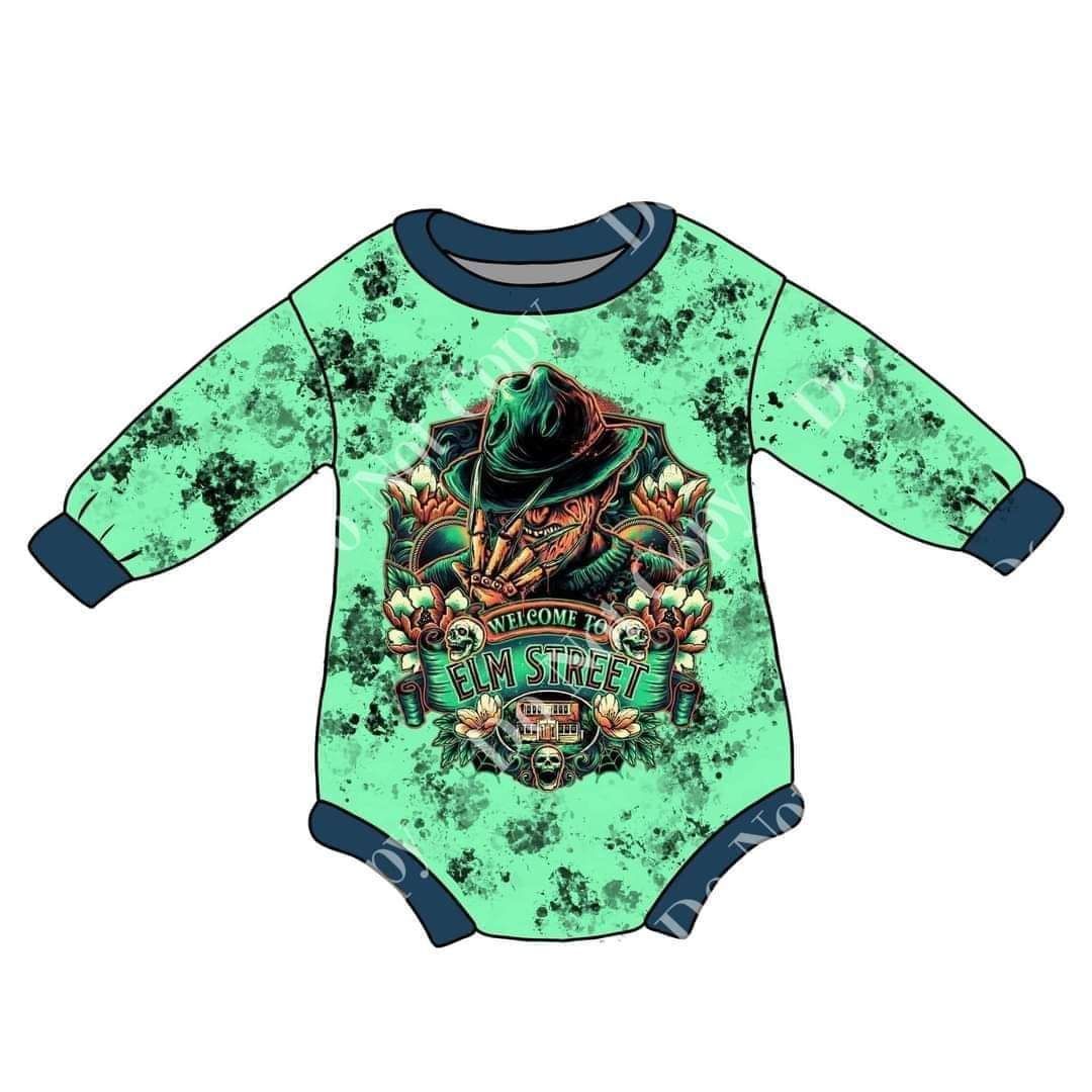 LR0095 Halloween Long Sleeve Bodysuit Romper