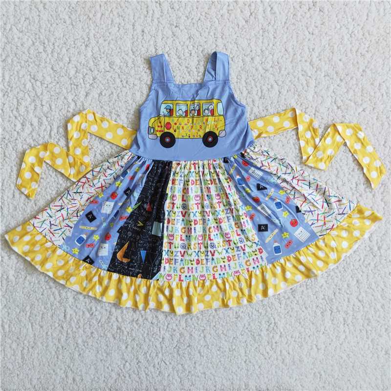 A7-2 New summer blue car strap dress