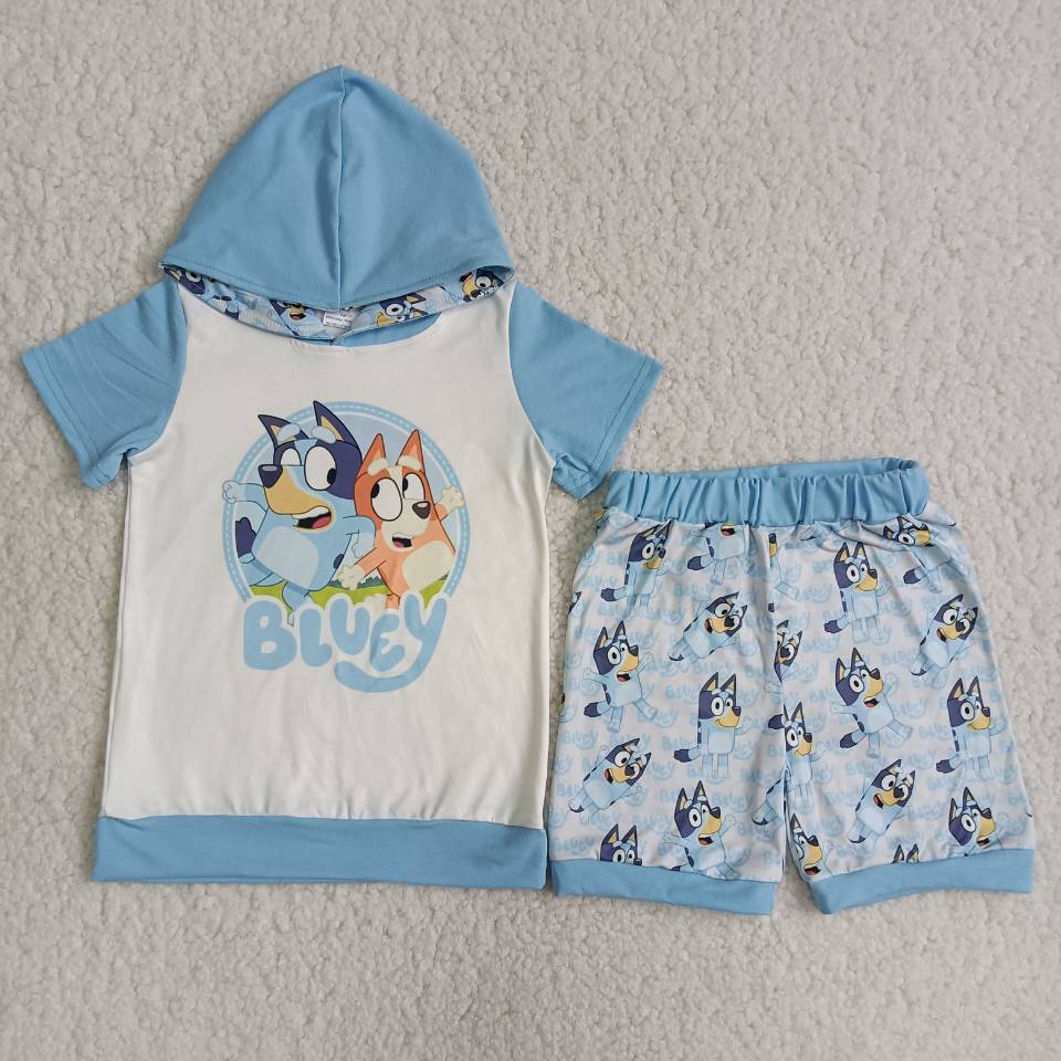 C1-2 Dog Blue Boys Hoodie Set