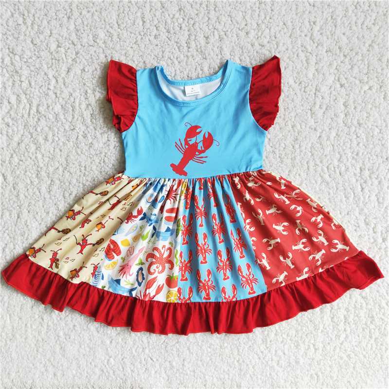 D12-27 New summer Lobster octopus small flying sleeve skirt