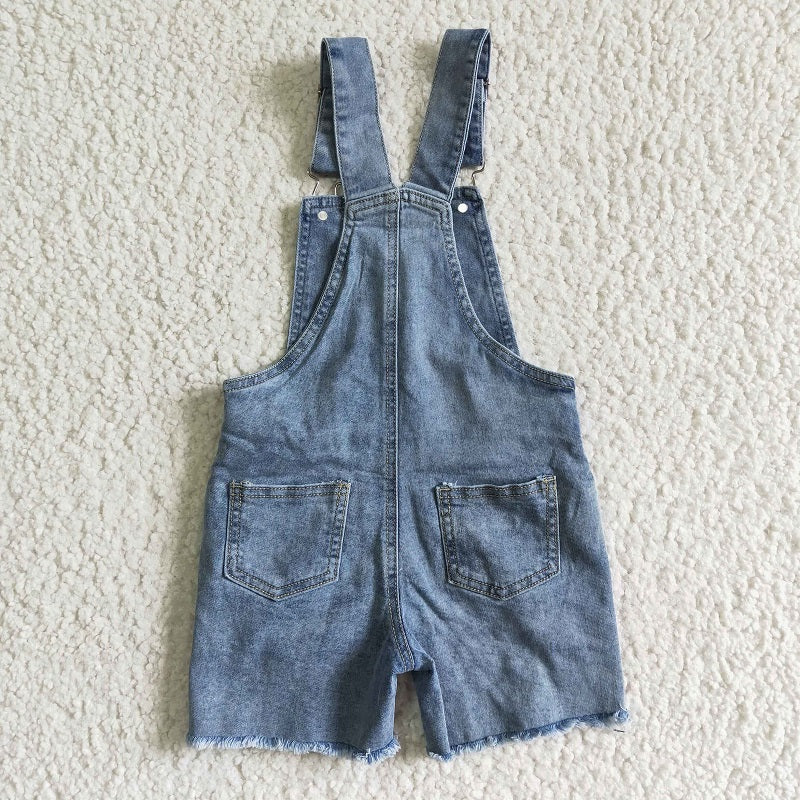 SS0016 Light Blue Strap Denim Shorts