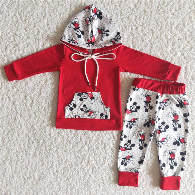 6 A30-12 Hoodie Red Pants Set