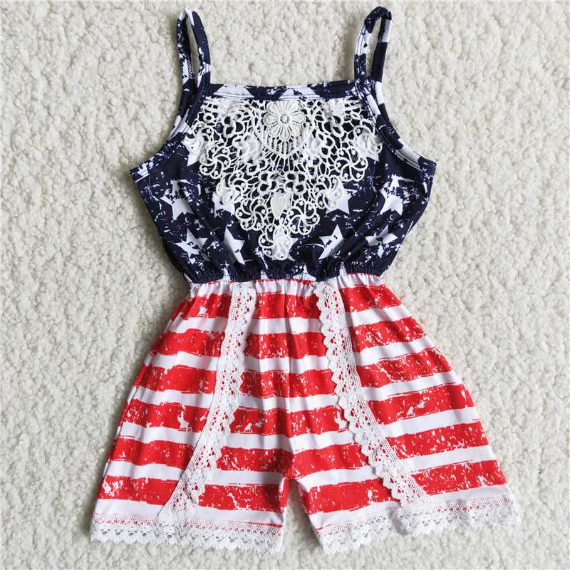 C6-10 New summer baby girls Star Small Strap Bodysuit