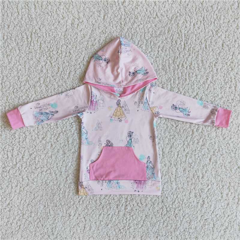 6 A11-22 girls Hooded Long Sleeve Top