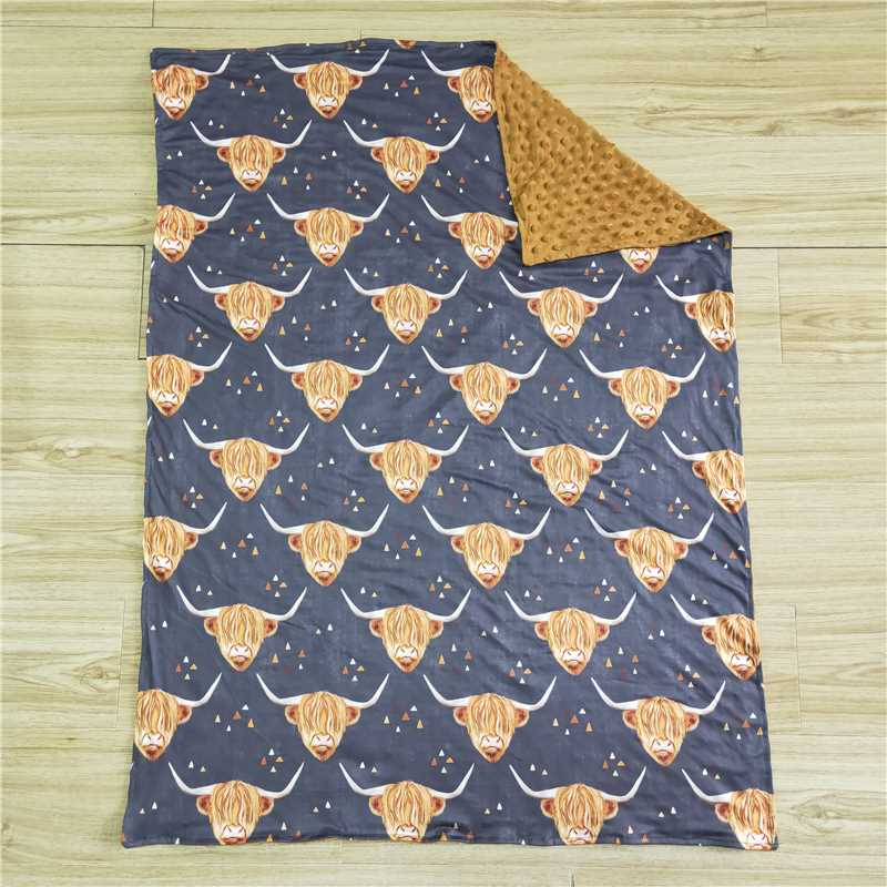 B6-13 bull head baby blanket