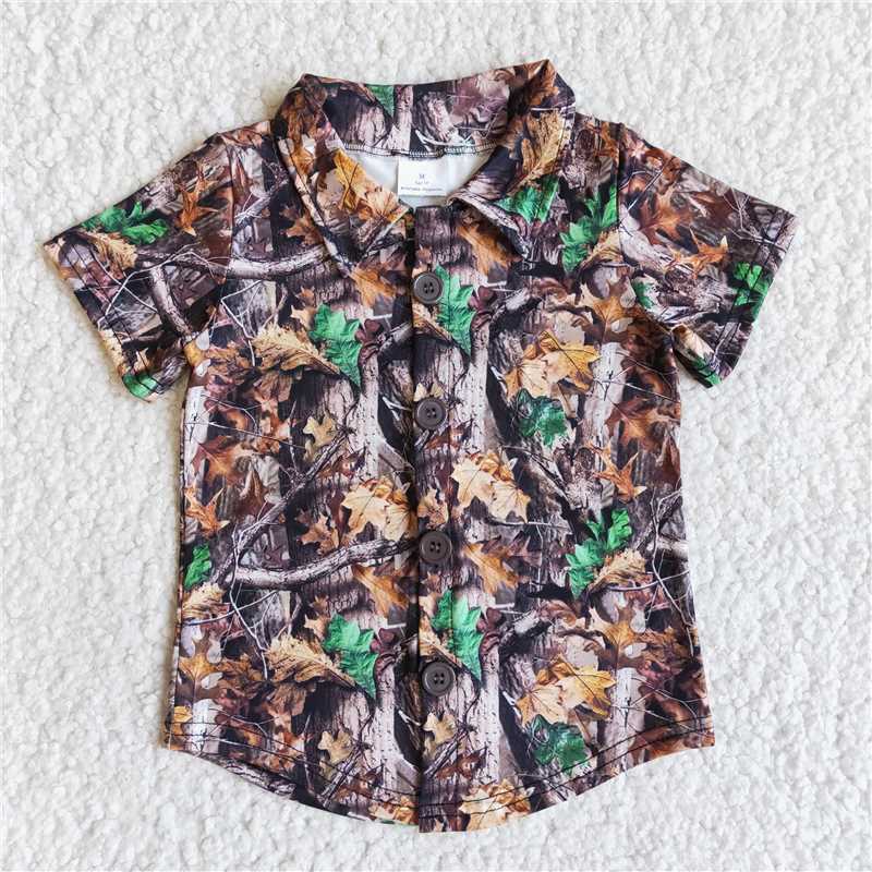 E11-15 Trunk Button Short Sleeve Top