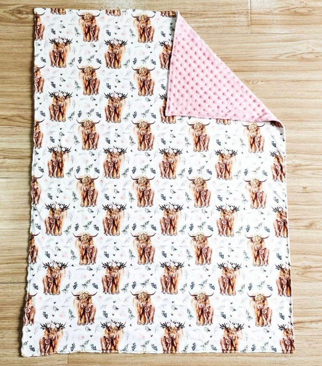 6 B6-34 cow flower blanket