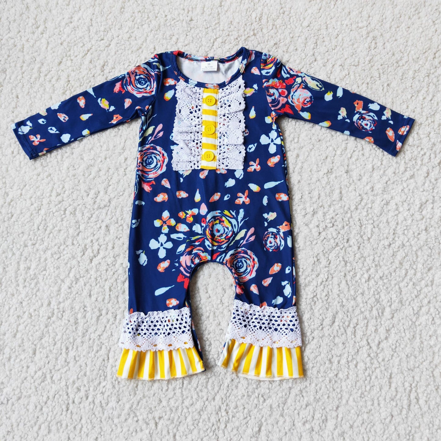 6 A26-3 Small Floral Blue Bodysuit