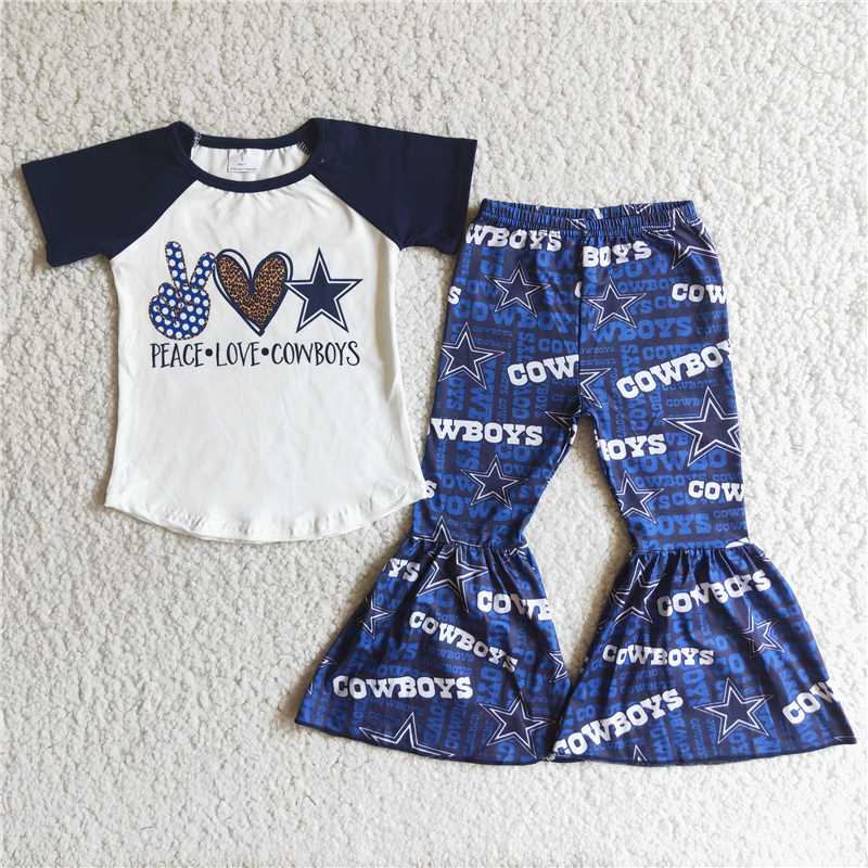 A1-12 Blue Gesture Heart Star Short Sleeve Pants
