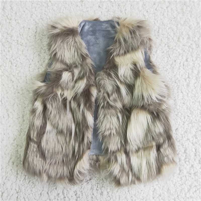 6 A21-15 Grey Plush Vest Jacket