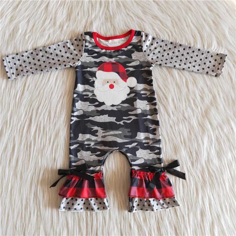 A24-9 Santa Polka Dot Long Sleeve Bodysuit