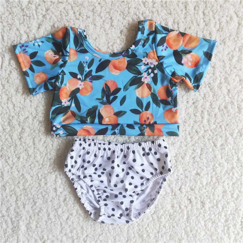 C13-3 Peach Polka Dot Swimsuit Two Piece