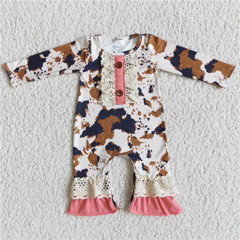 A16-5 ink pattern long-sleeved bodysuit