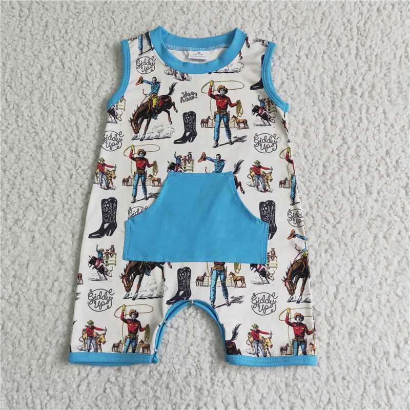 SR0043 Boys Riding Sleeveless Pocket Bodysuit D 6.21
