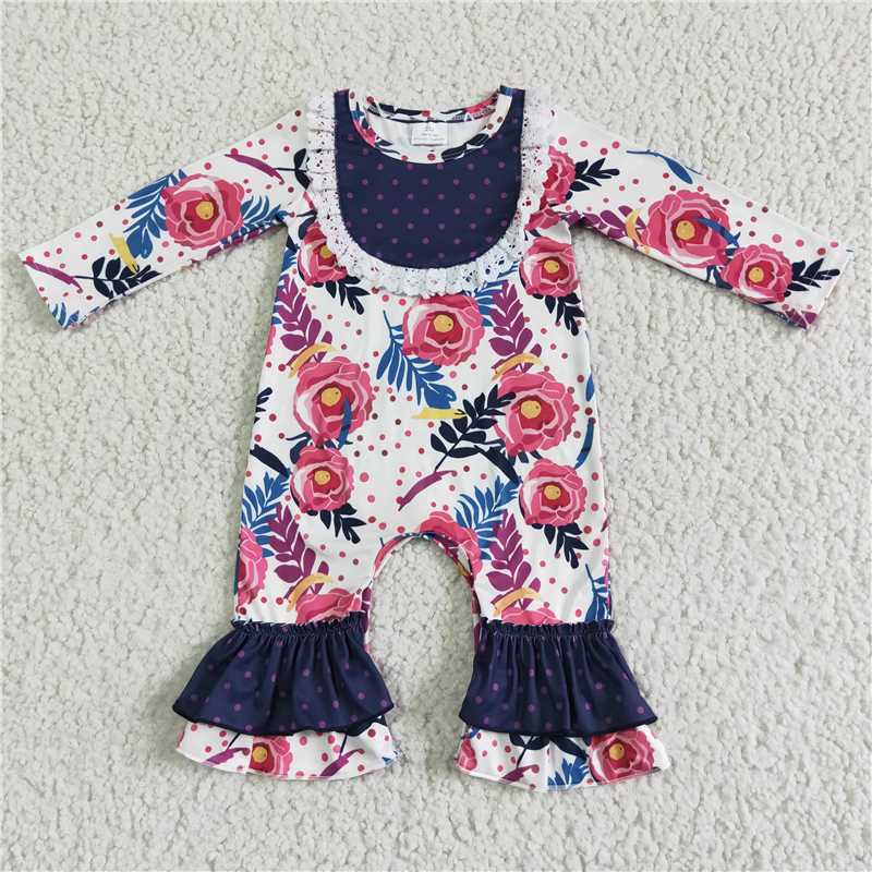 6 A25-17 Botanical Flower Long Sleeve Bodysuit