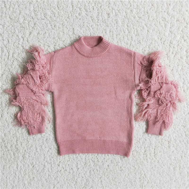 6 B10-39 tassel bean paste powder sweater