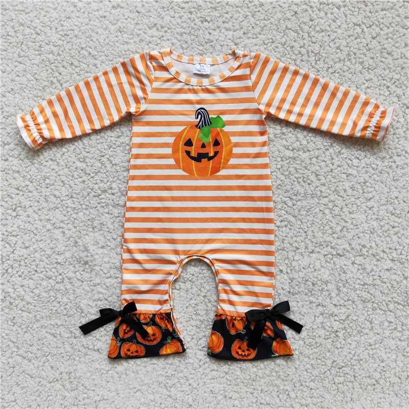 6 A13-2 Pumpkin Striped Jumpsuit D 828