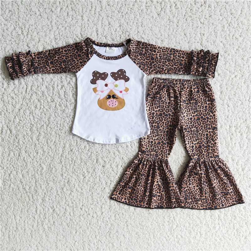 6 C8-31 Christmas Long Sleeve Leopard Fawn Suit