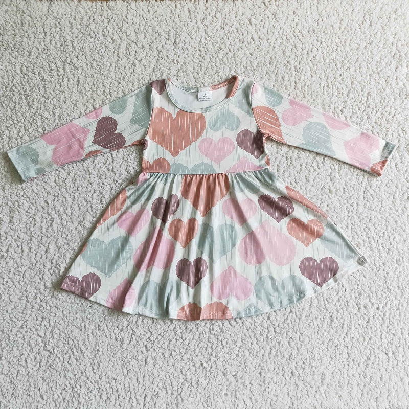 6 A1-5 Valentine's Day Heart Long Sleeve Dress