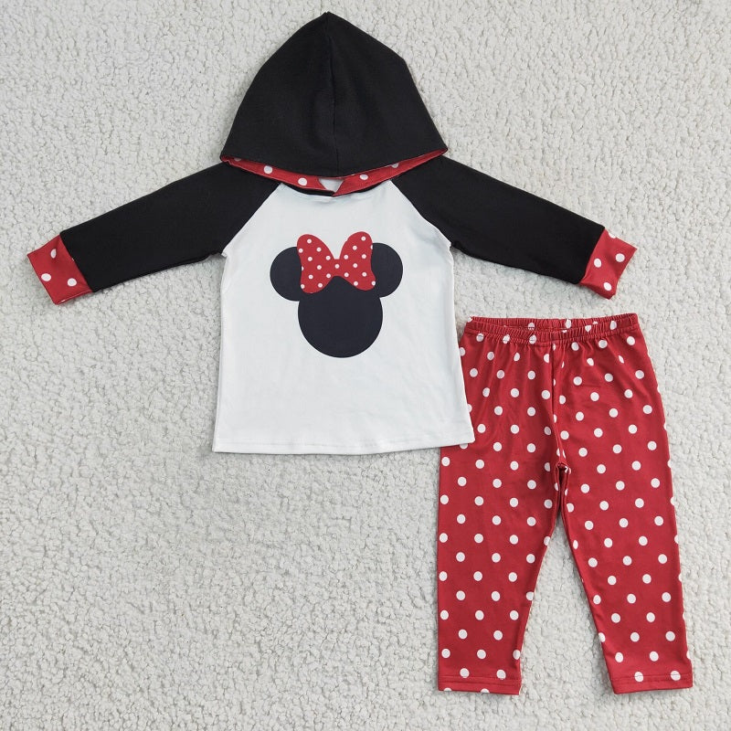 6 B9-5 Cartoon Hoodie Red Polka Dot Long Sleeve Suit