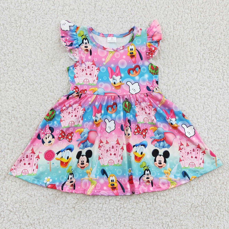 Aa-12 Finger Castle Animal Bow Flying Sleeve Dress