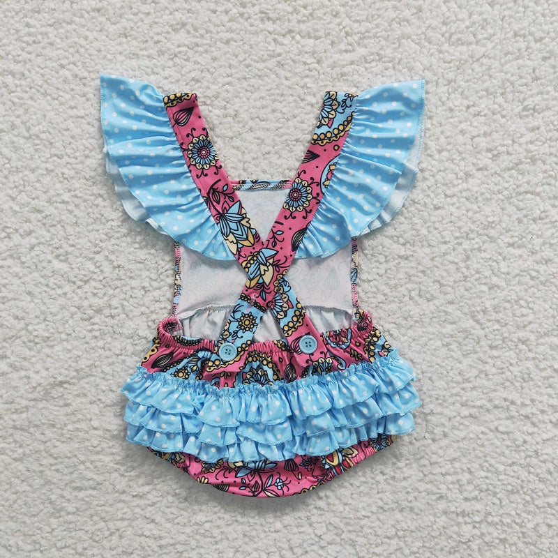 B9-4 Flower-shaped small flying sleeve romper