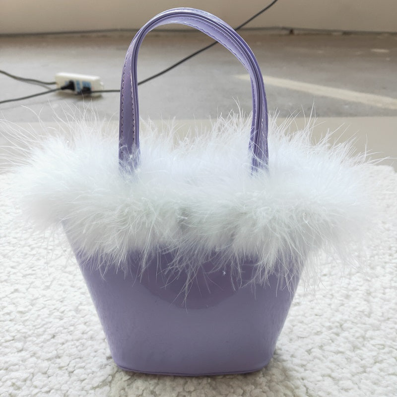 BA0032 Purple Fuzzy Tote Bag
