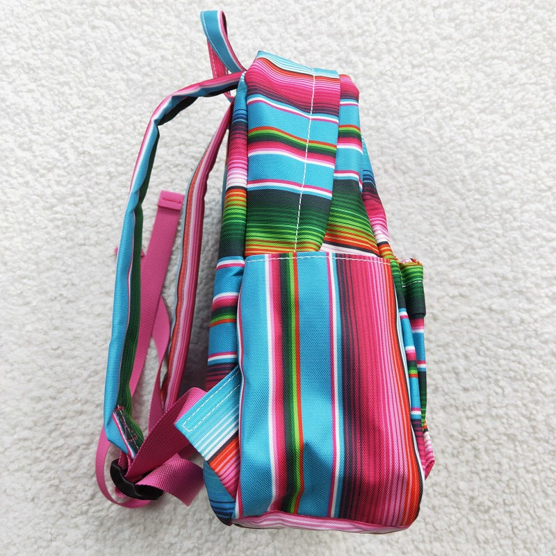 BA0041 Teal Striped Bag Backpack