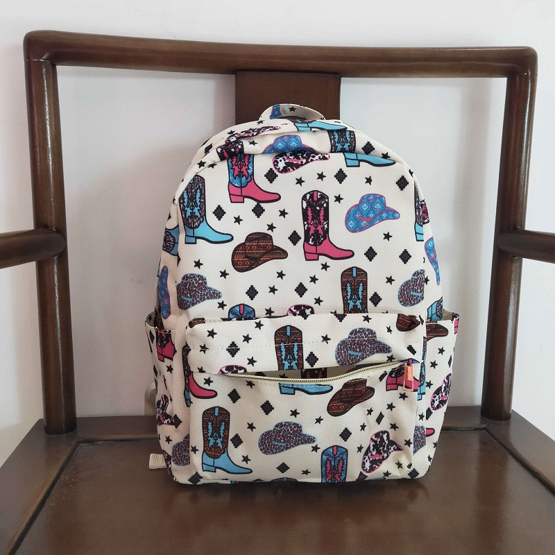 BA0045 Boots Hat Beige Backpack