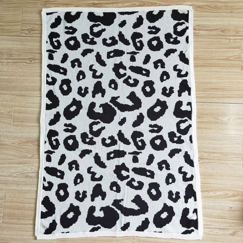 BL0023 WOOLEN LEOPARD PRINT BLANKET