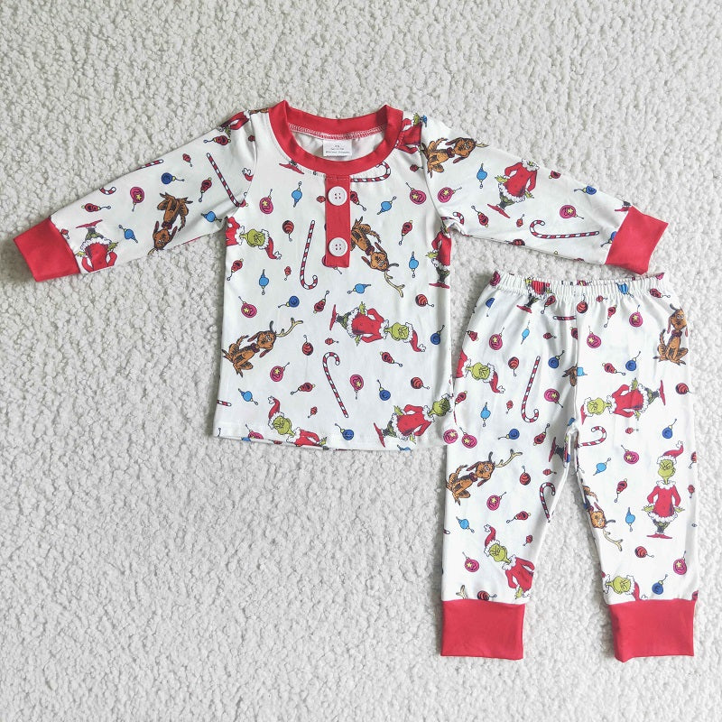 BLP0028 Boy christmas cartoon long sleeve trousers suit