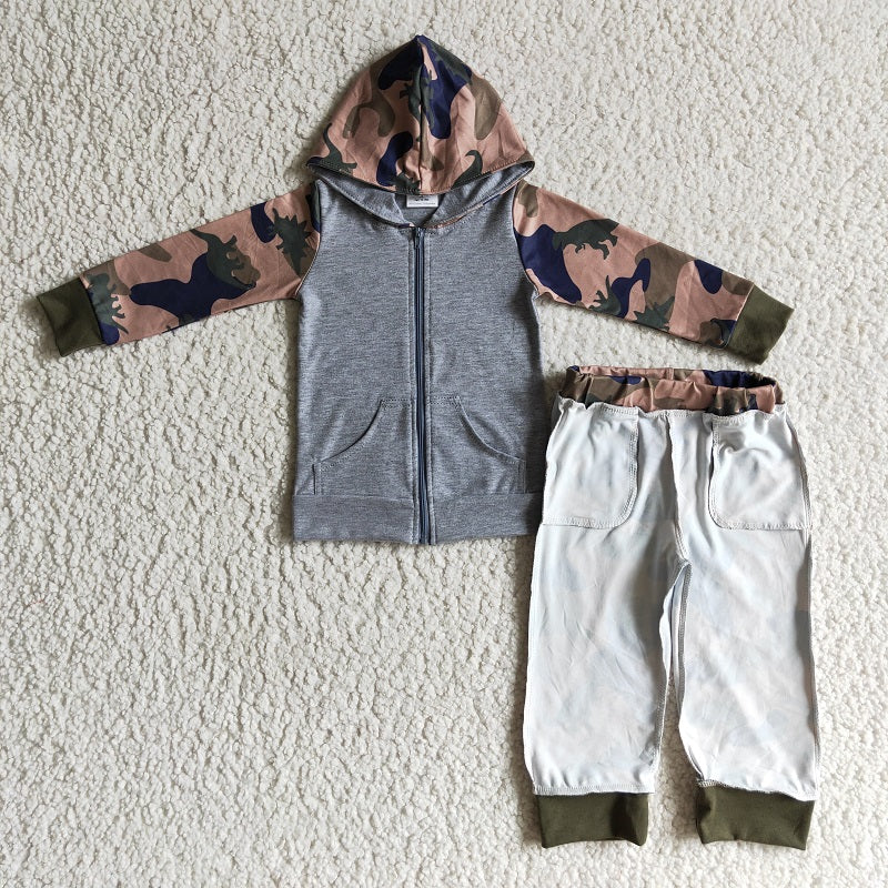 BLP0069 KIDS BOYS CAMO HOODIE TOP OUTFIT