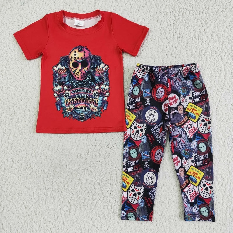 BSPO0012 Boy Band Red Short Sleeve Pants Set
