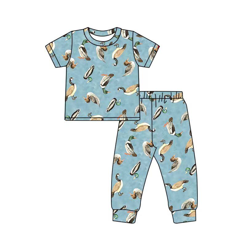 BSPO0042 Boys Wild Duck Blue Short Sleeve Trousers Suit