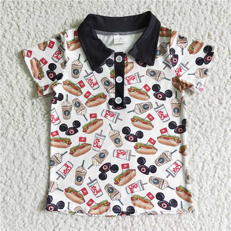 BT0021 cute cartoon print baby boys T-shirt