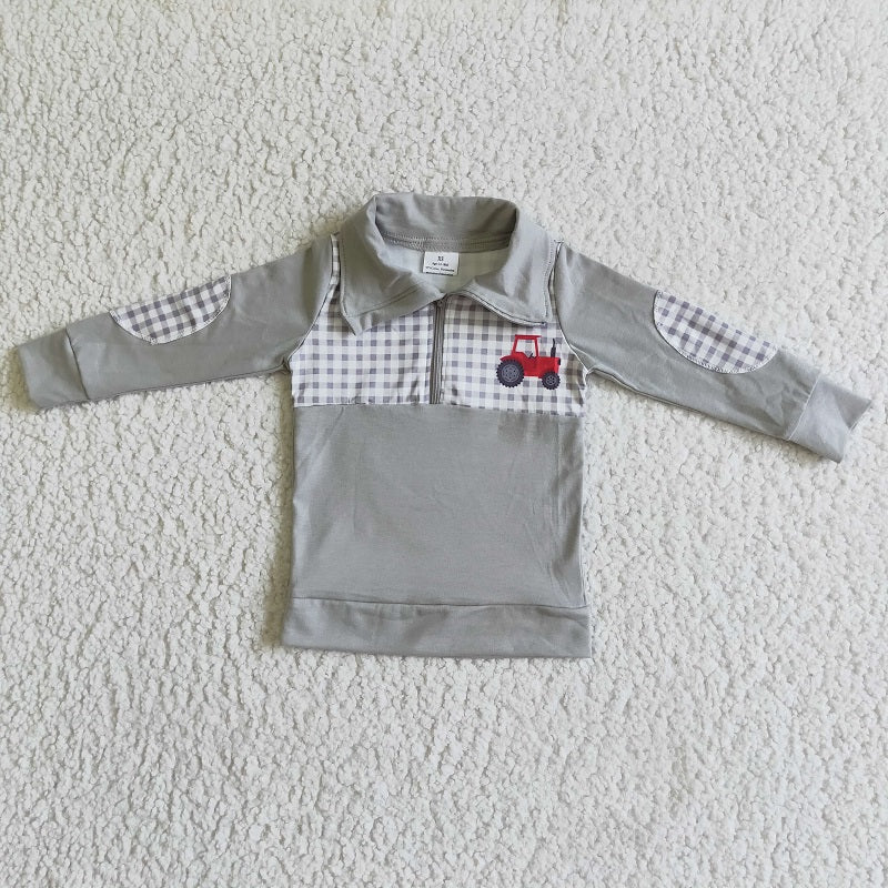 BT0035 Boys Red Trolley Zip Long Sleeve Top