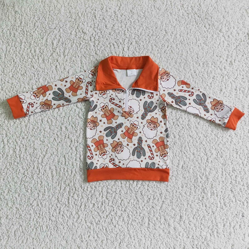 BT0068 Boys Gingerbread Man Cactus Long Sleeve Top