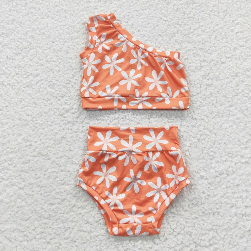 GBO0118 White Flowers Orange Single Sleeve Bummies Set