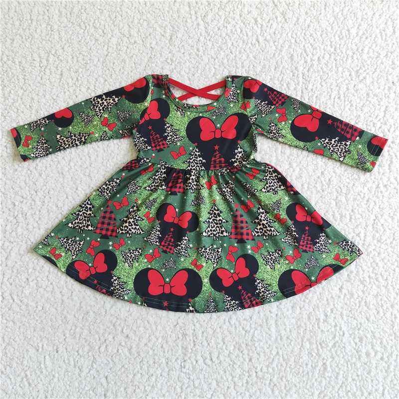 GLD0018 christmas cartoon long sleeve dress