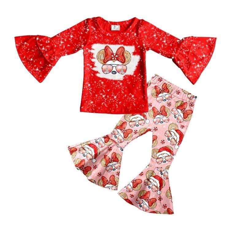 GLP0096 girl cartoon red long sleeve trousers suit