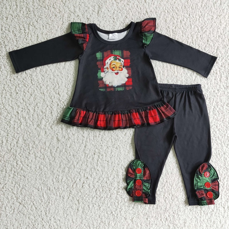 GLP0259 Girls Santa Black Long Sleeve Trousers Suit D 816